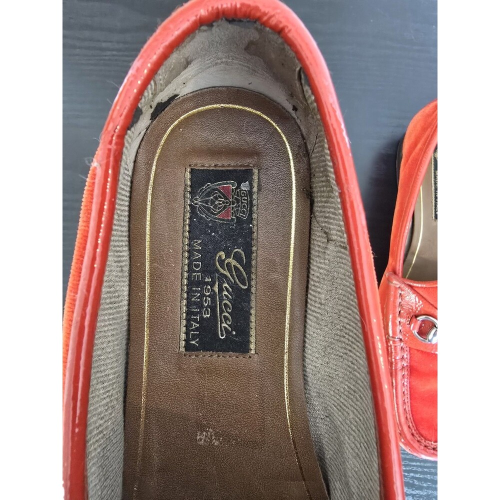 Gucci Loafer, Vintage, Red, Velvet/Patent, Size 35  good used condition - Picture 8 of 12
